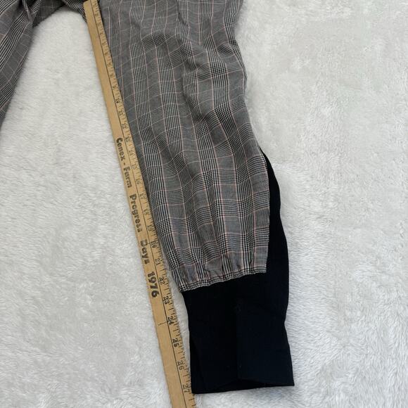 3.1 Phillip Lim Houndstooth Plaid Jogger Pants 8 Gray Black Stretch Wool Blend - Picture 7 of 16